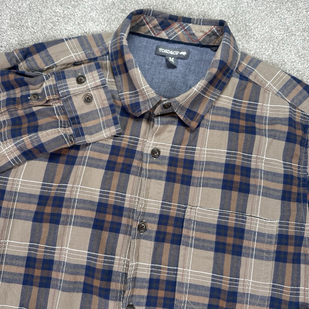 Toad&Co Brown and Blue Plaid Button-Down Shirt